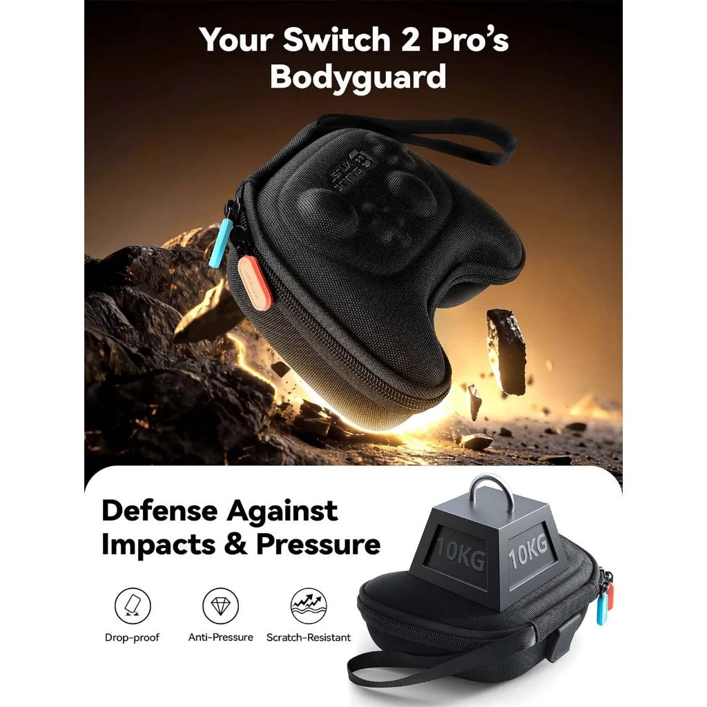 JSAUX ProFit Controller Case for Nintendo Switch Pro & Switch 2 Pro Controller Black BG0129