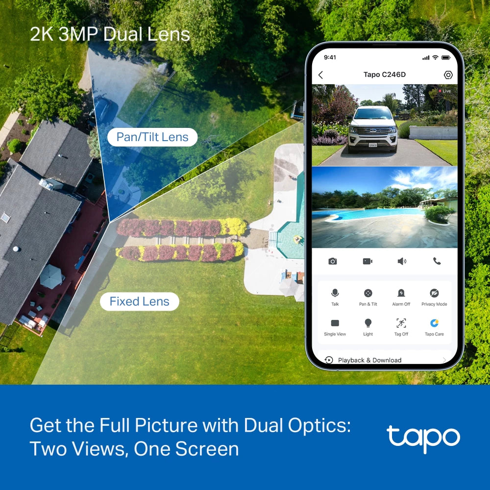 TP-Link Tapo C246D Indoor/Outdoor Dual Lens Pan/Tilt Security Camera