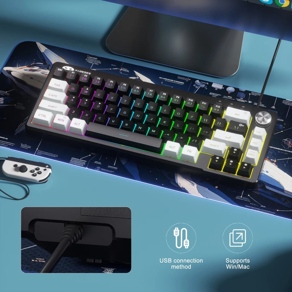 Magegee TS68 66-key 65% layout Wired Membrane Keyboard