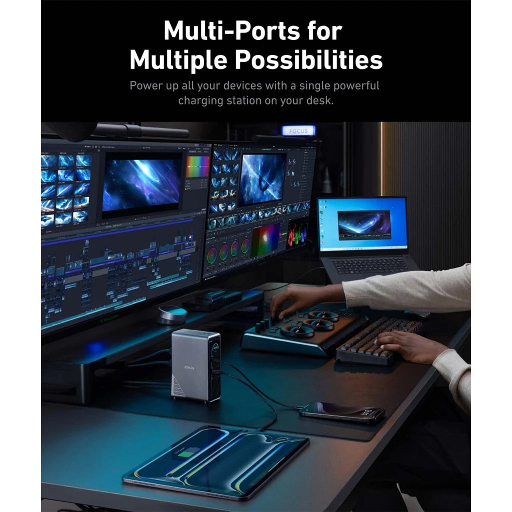 Anker Prime Charger 250W GaN Prime USB C Charging Station 6 Ports for MacBook Pro iPhone 17/16/15/14