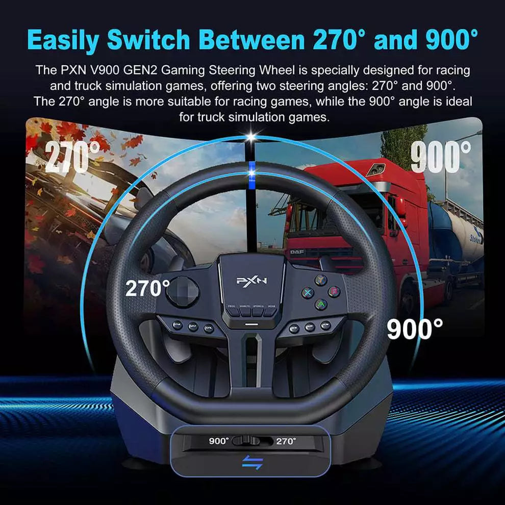 PXN Racing Wheel w/ Pedals PXN-V900 Gen2