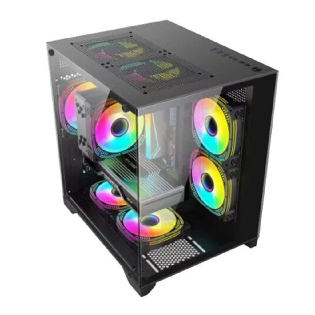 5ColoredFish QF-3 Full Tower ATX/M-ATX/ITX PC Case (Black)