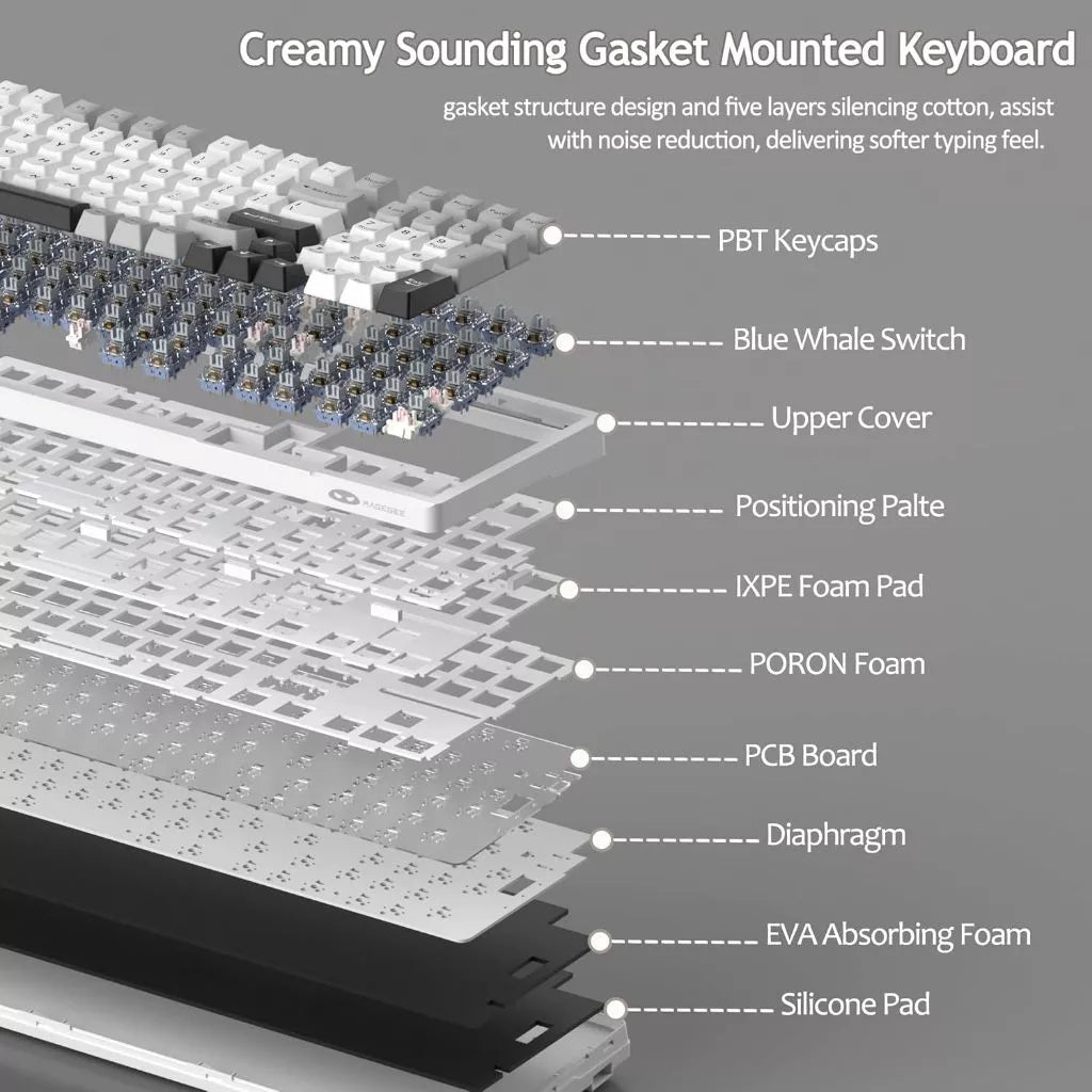 Magegee Light100 99-key Tri-mode 95% layout Mechanical Keyboard
