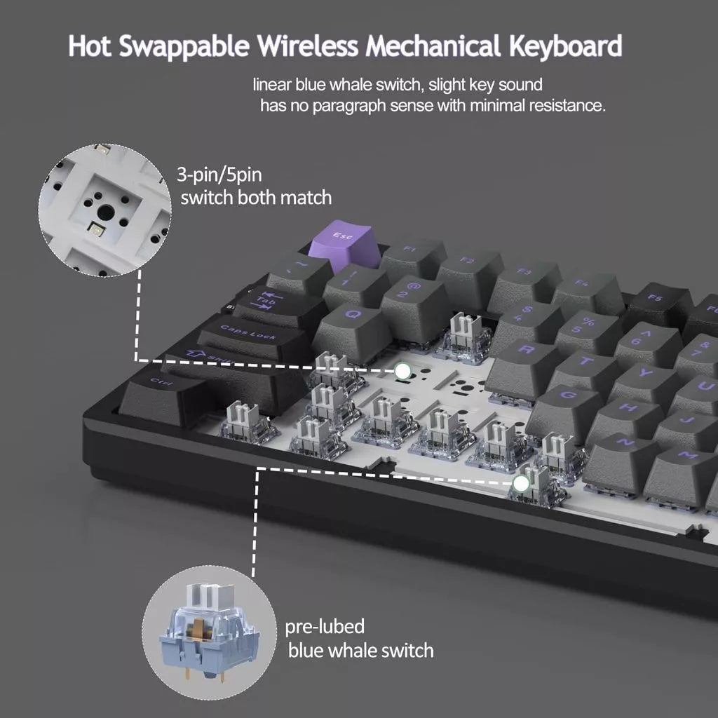 Magegee Light87 87-key Tri-mode 80% layout Mechanical Keyboard