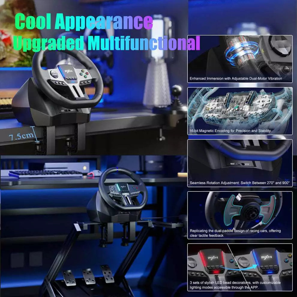PXN Racing Wheel w/ Pedals PXN-V9 Gen2