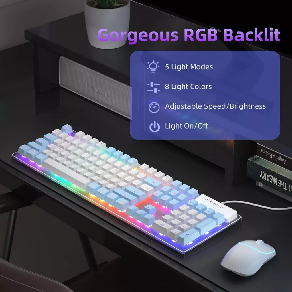 Magegee V550 104-key Wireless Membrane Keyboard & Mouse Combo RGB