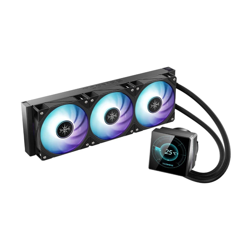 TCOMAS WG600 ARGB 360mm AIO Liquid CPU Cooler with LCD Screen