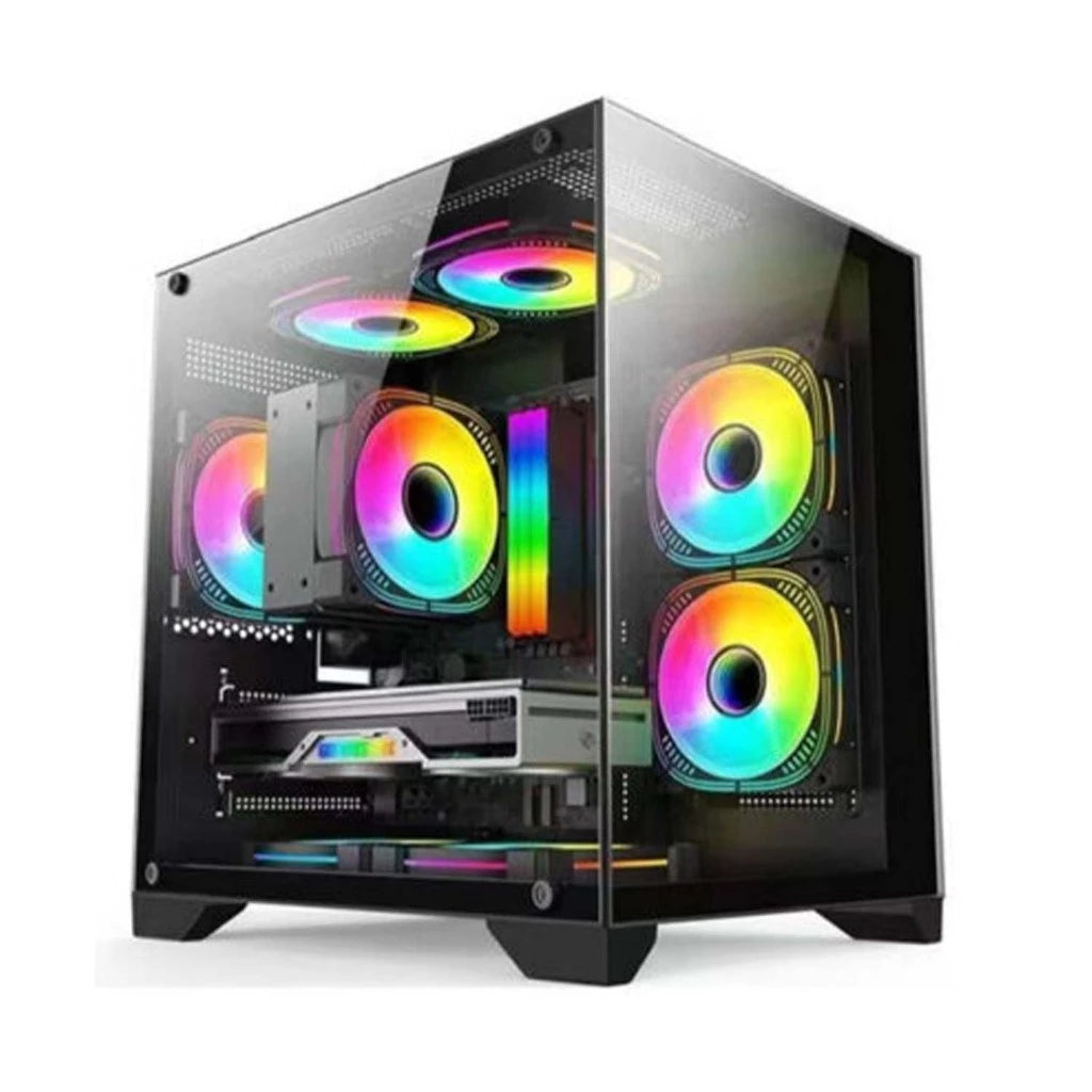 5ColoredFish QF-3 Full Tower ATX/M-ATX/ITX PC Case (Black)