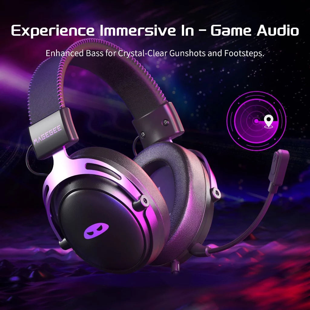 Magegee Wing Wired Gaming Headset Black Purple