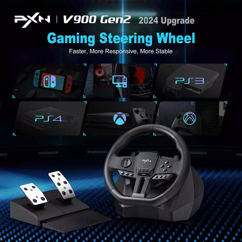 PXN Racing Wheel w/ Pedals PXN-V900 Gen2