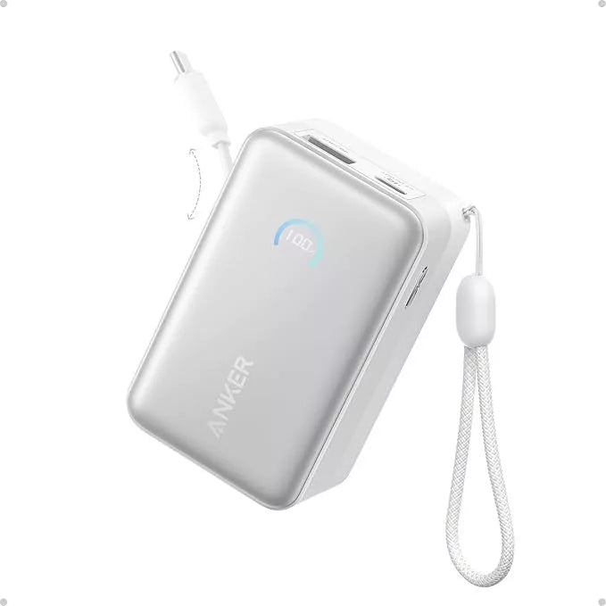 Anker Nano Power Bank 10,000mAh 45W with Built-In Retractable USB-C Cable