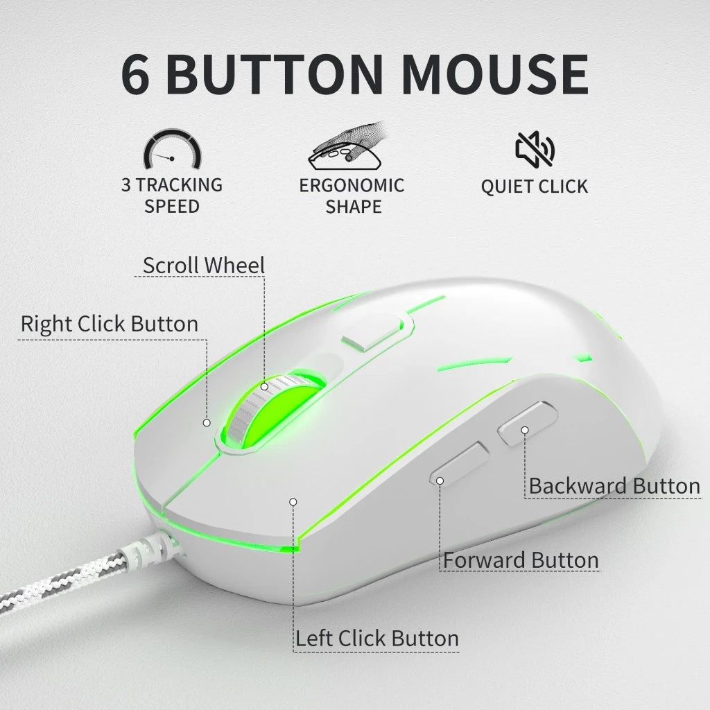 Magegee K2 Wired Membrane Keyboard & Mouse Combo RGB Knight Red