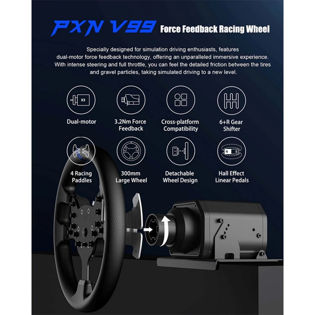 PXN Racing Wheel w/ Pedals PXN-V99