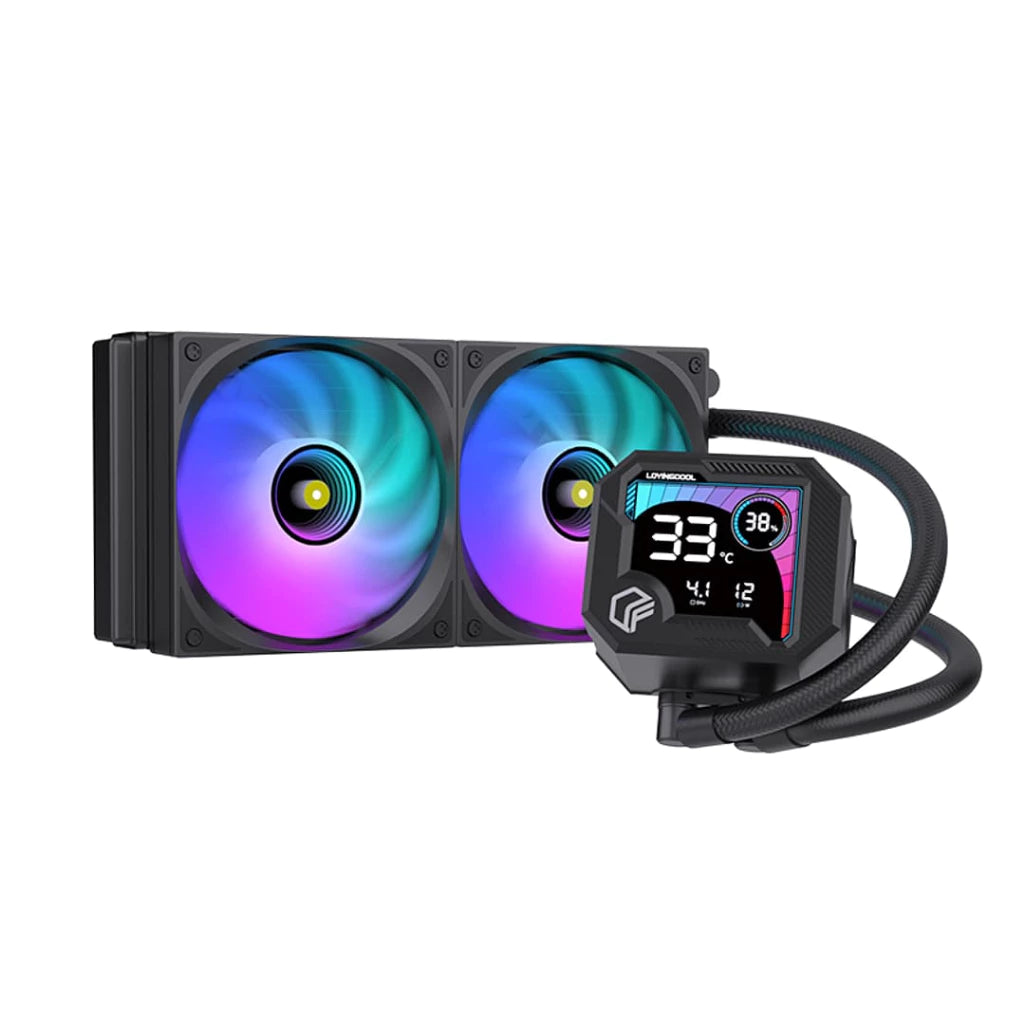 Lovingcool AK-B240-01 240mm AIO ARGB Liquid CPU Cooler with Temp Display