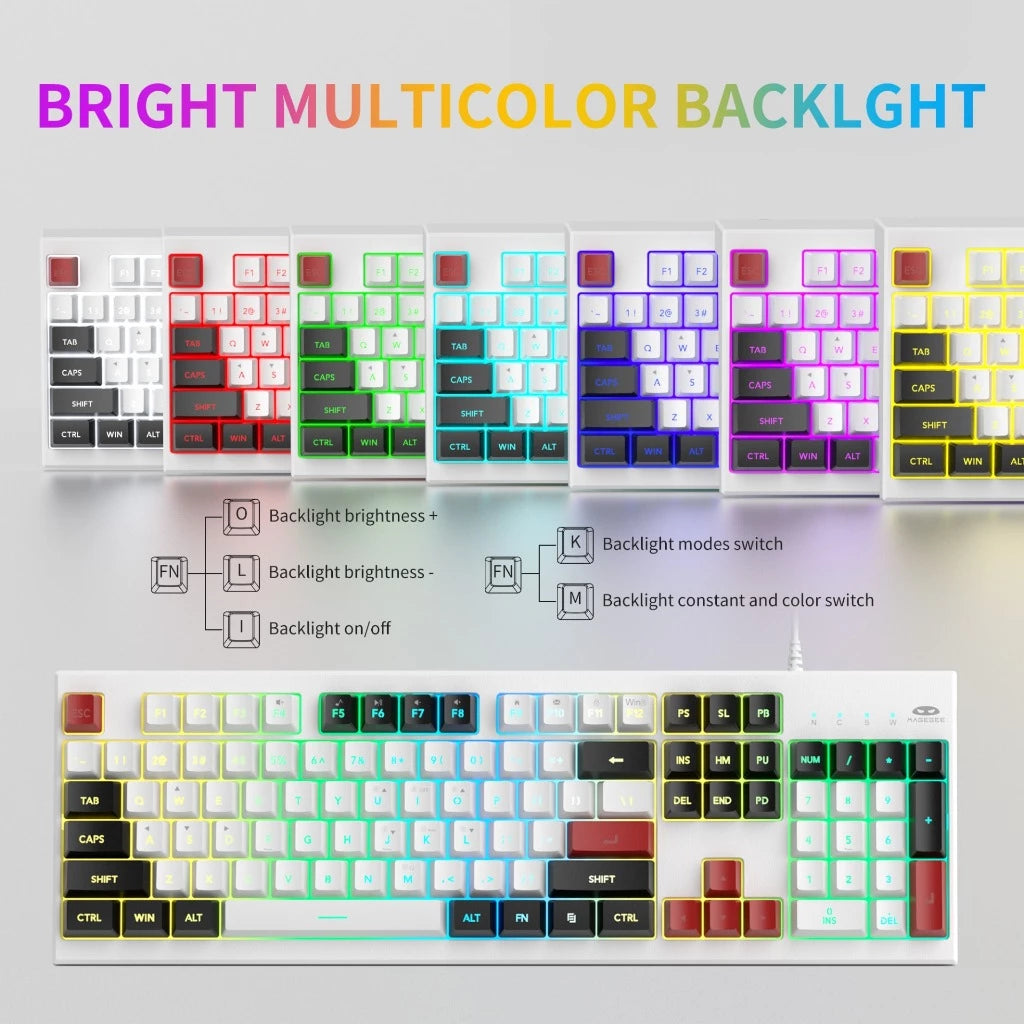 Magegee K2 Wired Membrane Keyboard & Mouse Combo RGB Knight Red