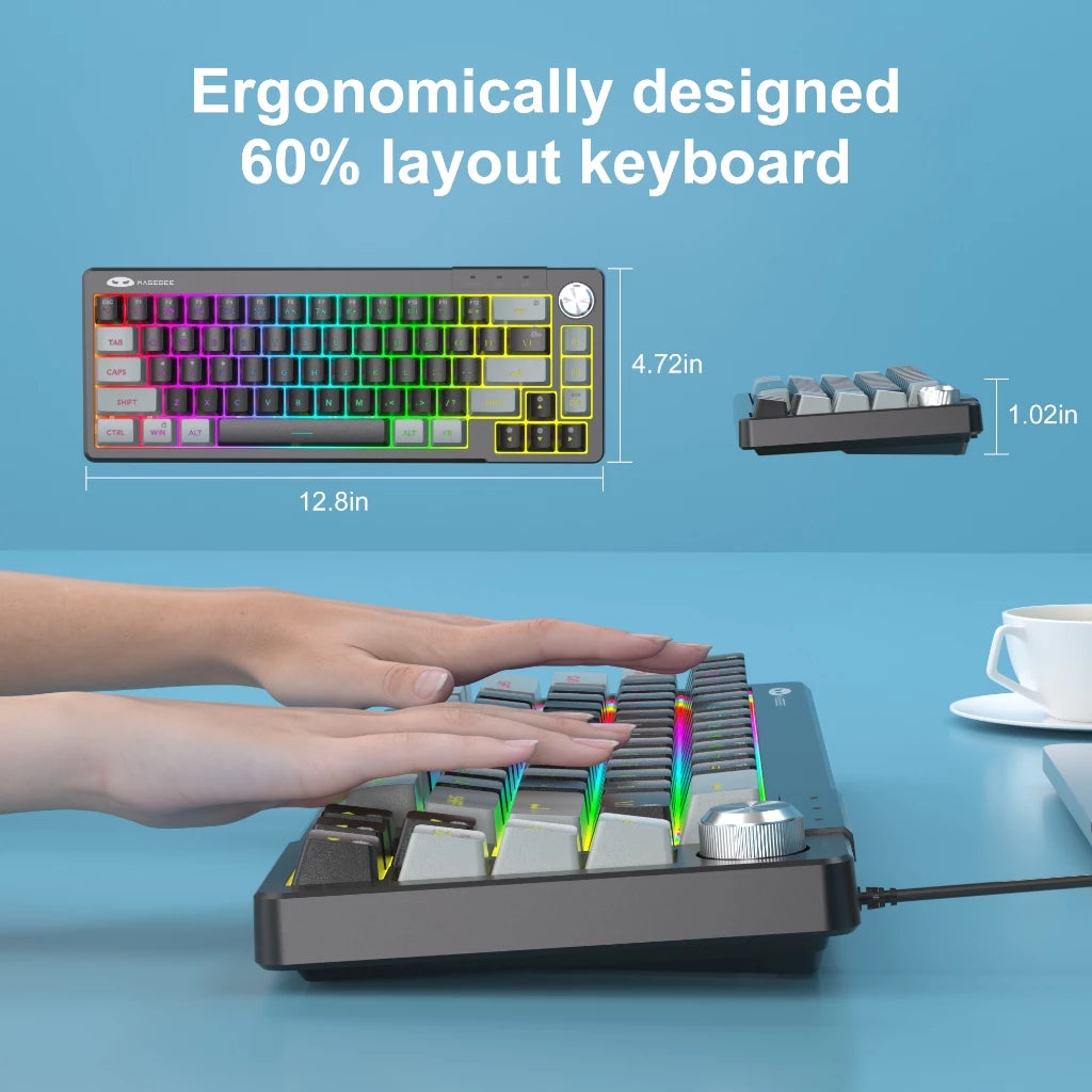 Magegee TS68 66-key 65% layout Wired Membrane Keyboard