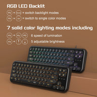 Magegee TS91 68-key 65% layout Round Keys RGB Wired Membrane Keyboard