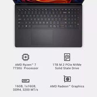 Dell 15.6" FHD AMD Ryzen 7 7730U 16GB RAM / 1TB SSD AMD Radeon Graphics Win 11 Carbon Black LDC15255-7322BLK-PUS