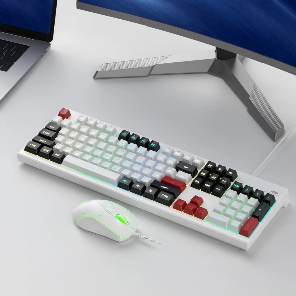Magegee K2 Wired Membrane Keyboard & Mouse Combo RGB Knight Red
