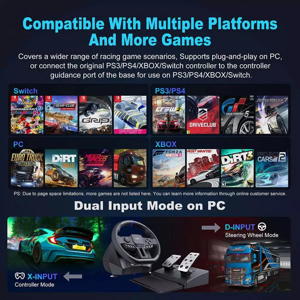 PXN Racing Wheel w/ Pedals PXN-V900 Gen2