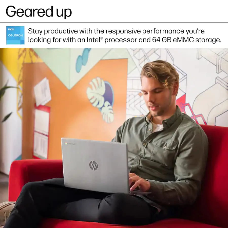 HP 14" Chromebook Intel Celeron N4500 4GB LPDDR4X RAM / 64GB eMMC Intel UHD Graphics Chrome OS Modern Grey 14a-ne1013dx