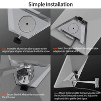 DAIER Starlink Mini Pole Clamp Mount Kit, with new aluminum block (MINI-BR1-2025) (OTH20764)
