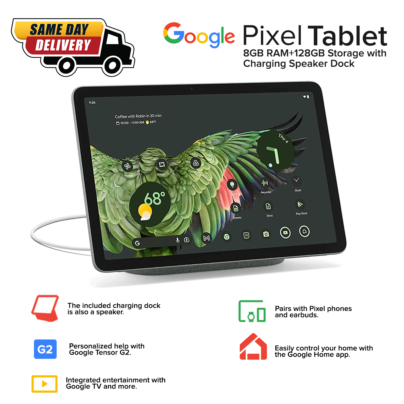 Pixel Tablet +充電ドック 128GB Porcelain Pixel Tablet +充電ドック 128GB Porcelain