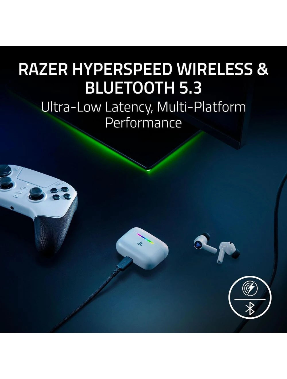 Razer Hammerhead V3 X HyperSpeed for PlayStation - Wireless Gaming Earbuds - AP Packaging