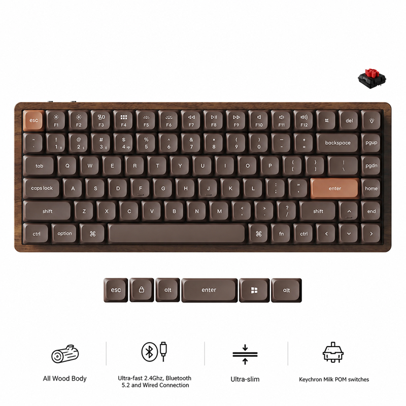 Keychron K3 Max QMK Wireless Hot-Swappable RGB Custom Mechanical Keyboard - All-Wood Special Edition