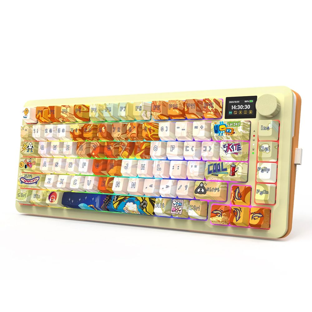 Redragon K708GF RGB Flekact PRO 81 Keys 75 W LCD Screen Display Dodd redragon-k708gf-rgb-flekact-pro-81-keys-75-w-lcd-screen-display-dodd