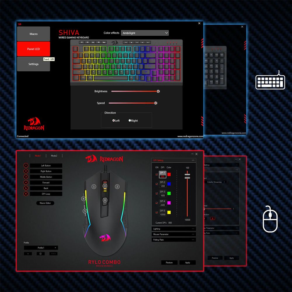Redragon S141 RYLO Combo Wired Gaming Keyboard & Mouse Bundle