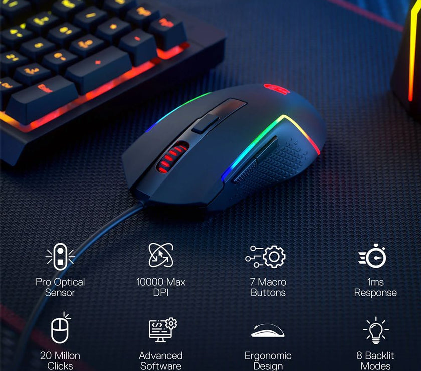 Redragon S141 RYLO Combo Wired Gaming Keyboard & Mouse Bundle