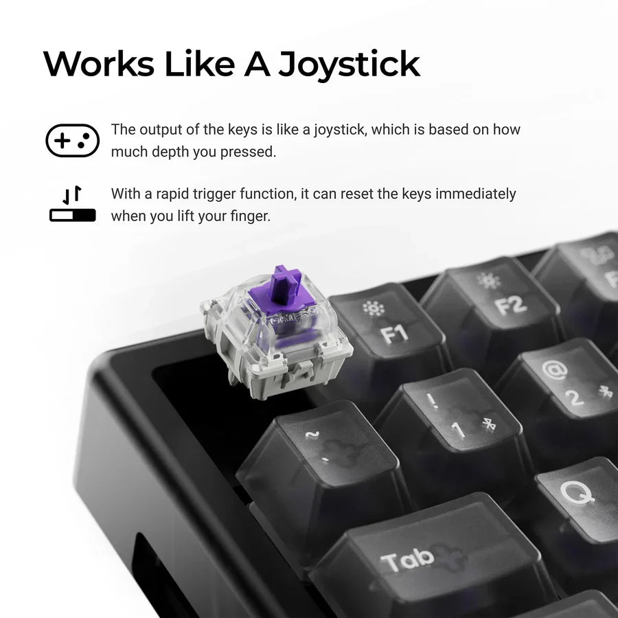 Keychron K2 HE 75% Wireless Hot-Swappable RGB Magnetic Switch Custom Keyboard (Gateron Double-Rail Magnetic Nebula Switch)