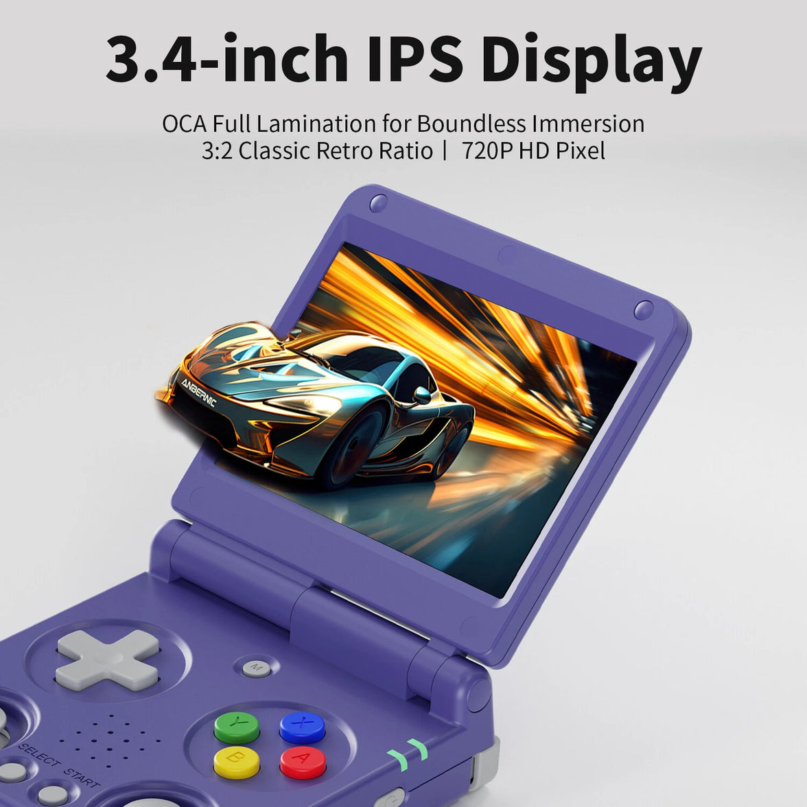 Anbernic RG 34XXSP Portable Foldable Retro Handheld Linux 64-bit Game Console 3.4" H700 Quad-Core  w/ 64GB Game Card