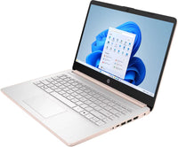 HP 14" HD Laptop Intel N150 Processor 4GB RAM / 128GB UFS Intel Graphics Windows 11 home Pale Rose Gold 14-dq6105dx
