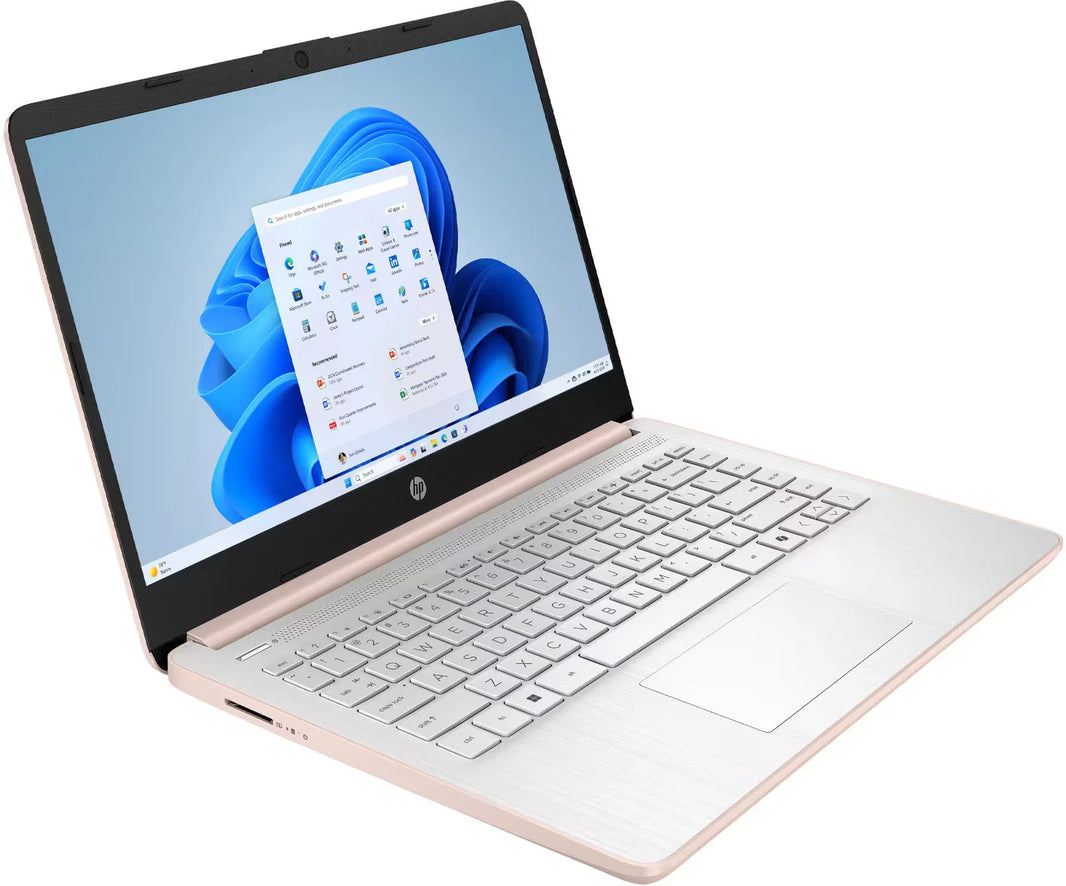 HP 14" HD Laptop Intel N150 Processor 4GB LPDDR5 RAM / 128GB UFS Intel Graphics Windows 11 home Pale Rose Gold 14-dq6105dx