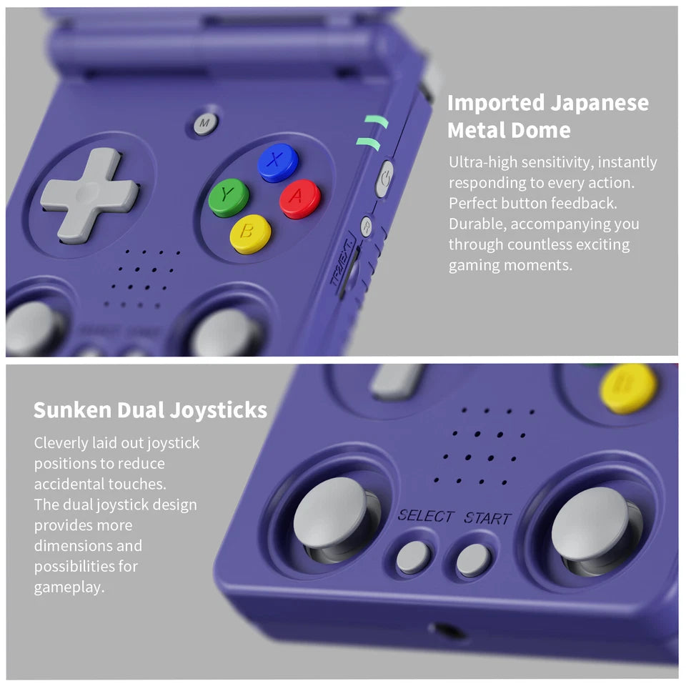 Anbernic RG 34XXSP Portable Foldable Retro Handheld Linux 64-bit Game Console 3.4" H700 Quad-Core  w/ 64GB Game Card