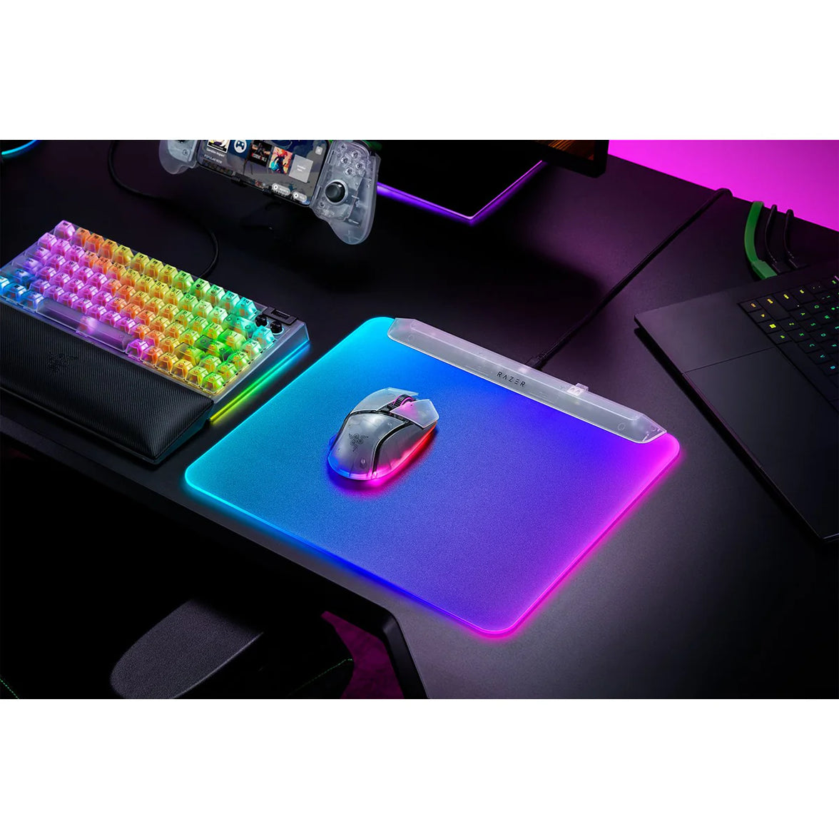 Razer Firefly V2 Pro- Multi-zone Chroma Gaming Mouse Mat Phantom White Edition