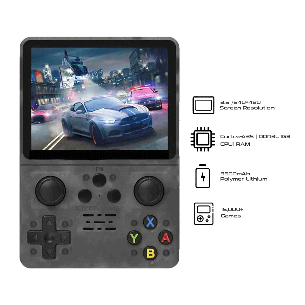 Retro Box Console Handheld Video Game Console (Linux System) 3.5 Inch IPS Screen Portable Pocket Video Player 64GB built in 15,000 Games