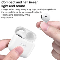 TOZO A3 Pro TWS Earbuds 5.3 BT 22HR Playtime Type C Charging Lightweight DSP Noise Cancel White