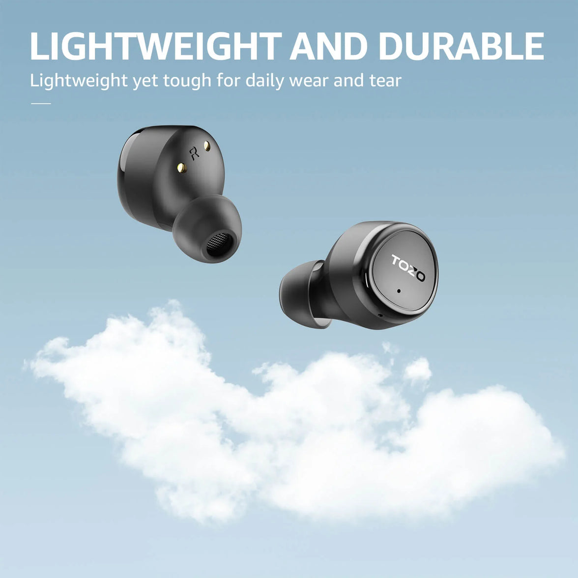 TOZO TWS Earbuds Agile Solo Mini Wireless IPX4 7hr Playtime V53 BT 30mAh 300mAh Case