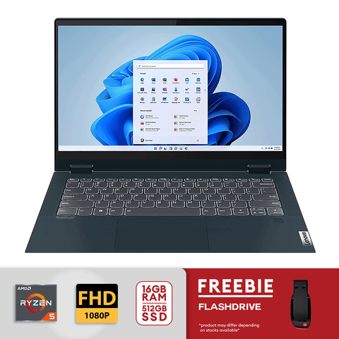 Lenovo IdeaPad Flex 5 14" FHD Touchscreen 2-in-1 Laptop AMD Ryzen 5 5500U 16GB RAM/512GB SSD Win11 - Abyss Blue