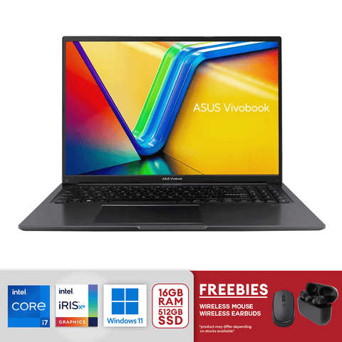 Asus 16" Vivobook Wuxga Laptop Intel I7-1255U 16gb/512gb Win11 Black