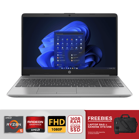 HP 255 G9 15.6" FHD Laptop, Ryzen 5-5625U 16GB/512GB Win 11 Silver