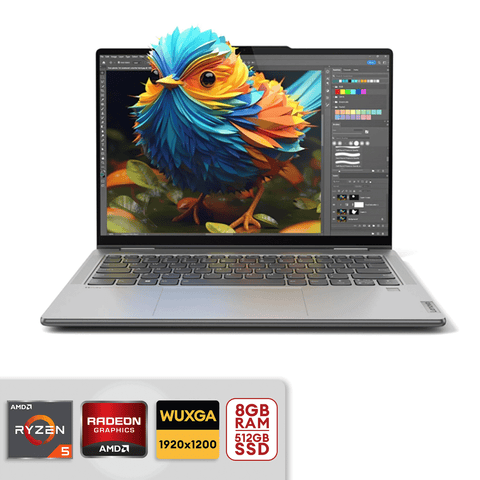 Lenovo Yoga 7 2-in-1 14" 2K Touchscreen Laptop - AMD Ryzen 5-8640HS  8GB/512GB SSD - Artic Grey