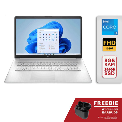 HP 17.3” 11th Gen Intel i5 -1135G7 8GB RAM + 256GB SSD Intel Iris Xe Win11  Silver [17-cn0023dx]