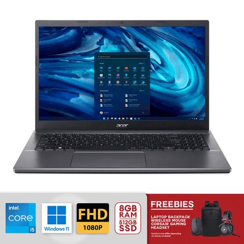 Acer Extensa 15.6" FHD Laptop  i5-1235U 8GB/512GB Win11 EX215-55 -  Steel Gray