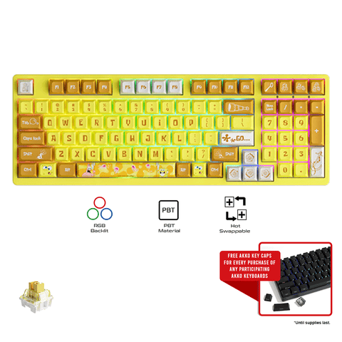 Akko SpongeBob 3098S RGB Wired Hot Swappable Mechanical Keyboard (Akko CS Sponge)