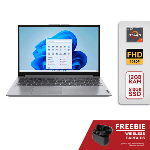 Lenovo Ideapad 1 15.6" Ryzen 7 5700U 12GB RAM 512GB SSD Cloud Grey 82R4002PUS with free mouse