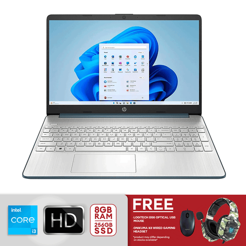 HP 15.6" Laptop Core i3-1115G4 8gb/256gb SSD Win 11 Home S 15-dy2792wm Spruce Blue